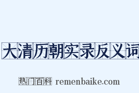 大清历朝实录反义词是什么意思的图片
